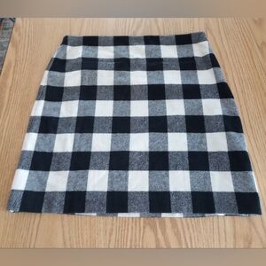New! Talbots Buffalo Plaid Wool Skirt Cream Black Classic Academia Size 16 NWT